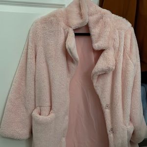 Fluffy pink coat and super soft